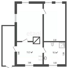 Продается 50% часть дома, 94,3 м²
