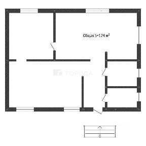 Продается 1-этажный дом, 124 м²