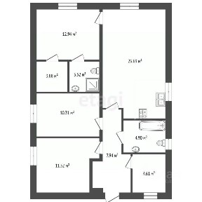 Продается 1-этажный дом, 95 м²