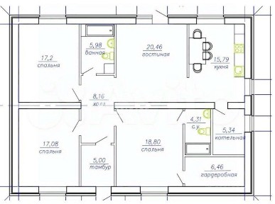 Продается 1-этажный дом, 130 м²