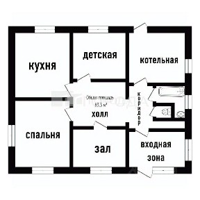 Продается 1-этажный дом, 88 м²