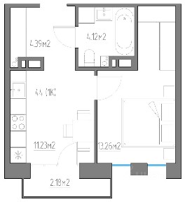 Продается 1-комн. квартира, 35,18 м²