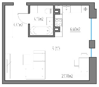Продается 1-комн. квартира, 33,84 м²