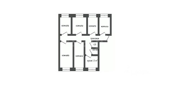 Продается многокомнатная квартира, 30,1 м²