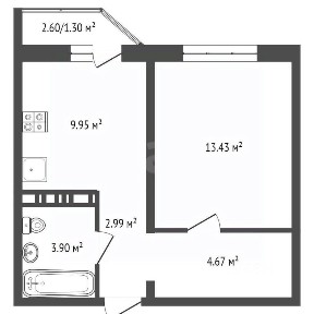 Продается 1-комн. квартира, 33,3 м²