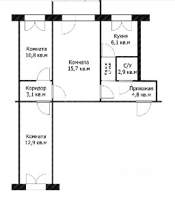 Продается 3-комн. квартира, 58 м²