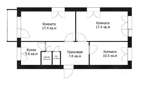 Продается 3-комн. квартира, 61,8 м²