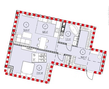 Продается 2-комн. квартира, 71,34 м²