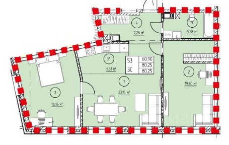 Продается 3-комн. квартира, 80,3 м²