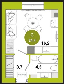 Продается студия, 24,4 м²