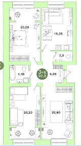 Продается 3-комн. квартира, 92 м²