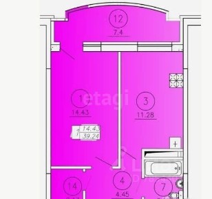 Продается 1-комн. квартира, 41 м²