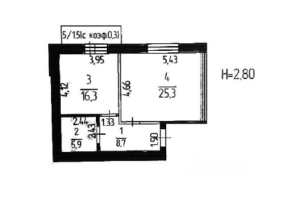 Продается 1-комн. квартира, 56,2 м²