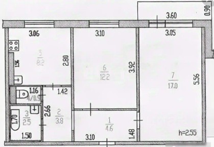 Продается 2-комн. квартира, 48,3 м²