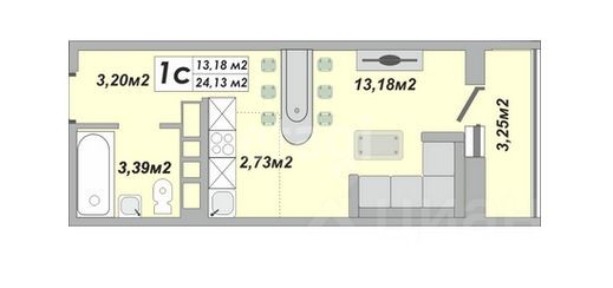 Продается студия, 24,13 м²