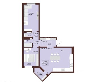 Продается 2-комн. квартира, 77,97 м²