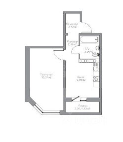 Продается 1-комн. квартира, 37,83 м²