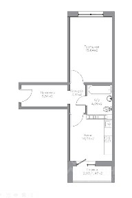 Продается 1-комн. квартира, 38,55 м²