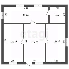 Продается 1-этажный дом, 73,8 м²