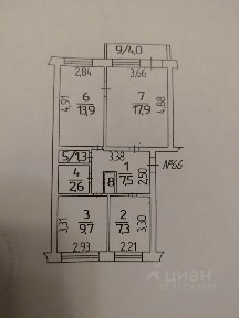 Продается 3-комн. квартира, 61,1 м²
