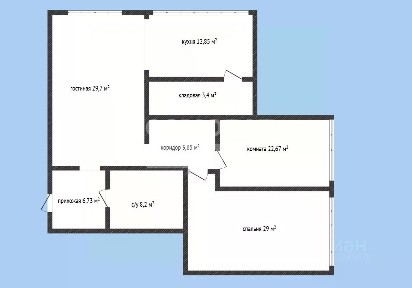 Продается 3-комн. квартира, 121 м²
