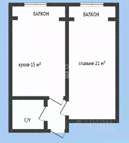 Продается 1-комн. квартира, 57,12 м²