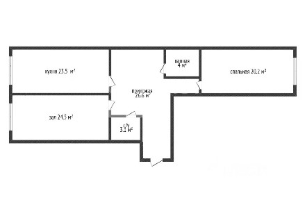 Продается 2-комн. квартира, 102 м²