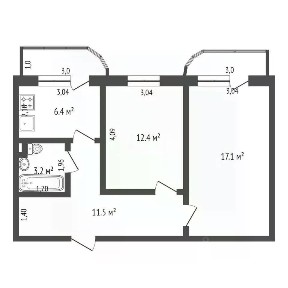 Продается 2-комн. квартира, 56 м²