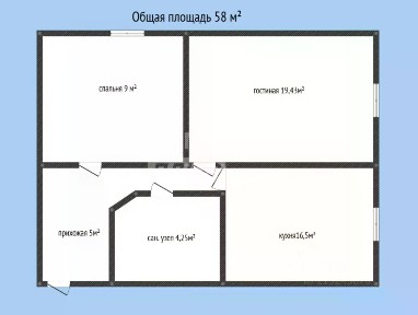 Продается 2-комн. квартира, 58 м²