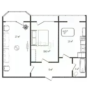 Продается 2-комн. квартира, 80 м²