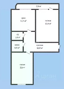 Продается 2-комн. квартира, 64 м²