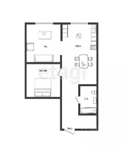 Продается 2-комн. квартира, 55 м²