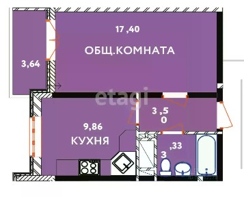 Продается 1-комн. квартира, 39 м²
