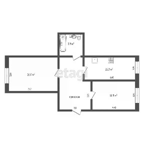 Продается 2-комн. квартира, 76,3 м²