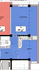 Продается 1-комн. квартира, 62 м²