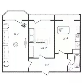 Продается 2-комн. квартира, 80 м²