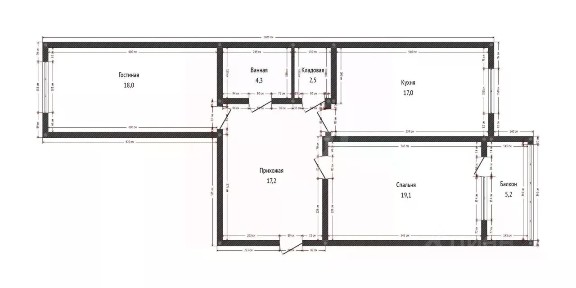 Продается 2-комн. квартира, 83,5 м²