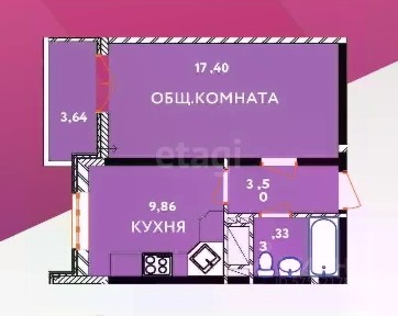 Продается 1-комн. квартира, 38 м²