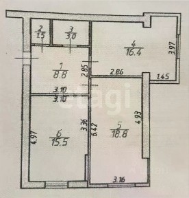 Продается 2-комн. квартира, 64 м²