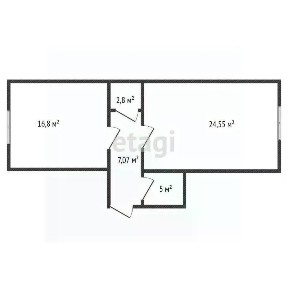 Продается 1-комн. квартира, 56 м²
