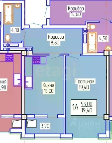 Продается 1-комн. квартира, 53 м²