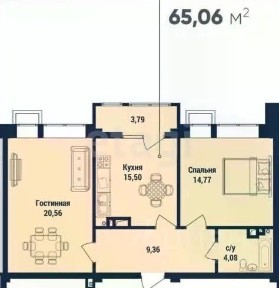 Продается 2-комн. квартира, 65 м²