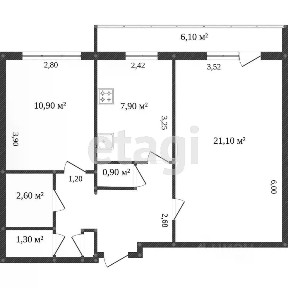 Сдается 2-комн. квартира, 54 м²