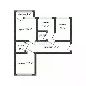 Продается 3-комн. квартира, 101 м²