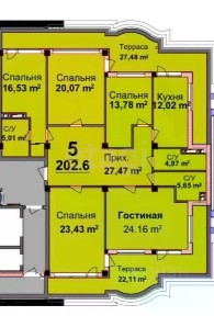 Продается 5-комн. квартира, 202 м²