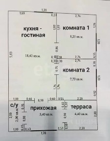 Продается 1-этажный дом, 46,2 м²