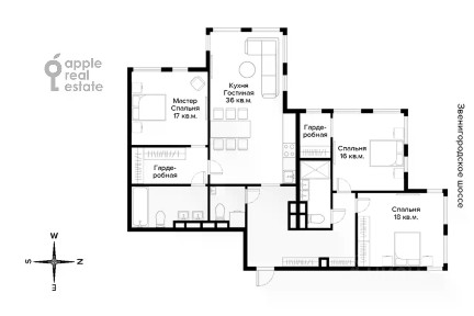 Сдается 4-комн. квартира, 134 м²