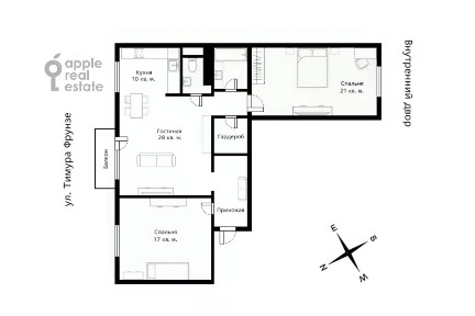 Сдается 3-комн. квартира, 82 м²