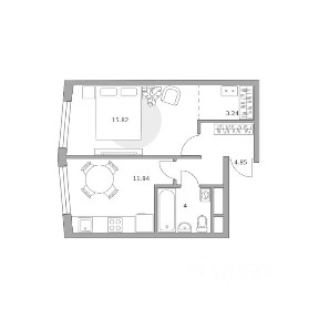 Продается 1-комн. квартира, 39,85 м²