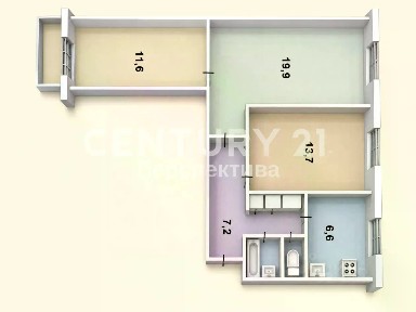Продается 3-комн. квартира, 62,6 м²